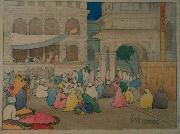 Amritsar [India], color woodblock print by Charles W. Bartlett, 1916, Honolulu Academy of Arts Charles W. Bartlett